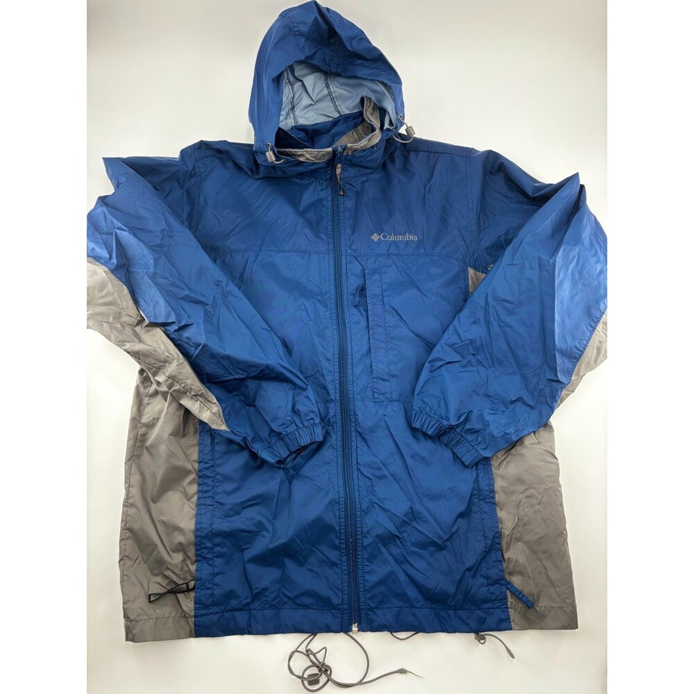 Columbia Sportswear Mens Medium Blue Jacket Full Zip Hooded Shell Gorpcore